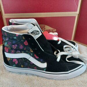 Vans Men's 8/Women's 9.5 Sk8-Hi Pressed Floral Black/True White VN0A5JMJ8N8